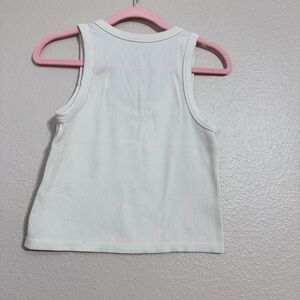 Gypsy & Jade White Ribbed Tank Top size L/XL